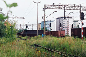 Wykolejone wagony na stacji Szczecin Niebuszewo, 2003 r.